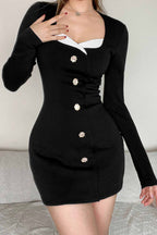 Bodycon Dress with Button Front