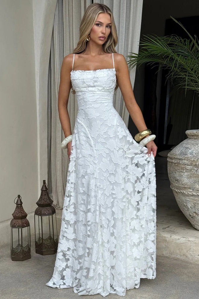 Lace-Up Maxi Dress with Open Back