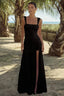 Knit Open-Back Maxi Dress with Slit Detail