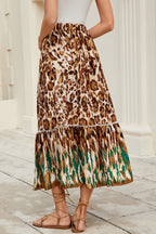 Floral Boho Maxi Skirt with Ruffle Details