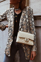 Slim-Fit Printed Blazer with Long Sleeves