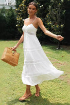 A-Line Ruffled Strap-Detail Dress