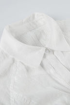 Textured Slim-Fit Blouse with Short Sleeves