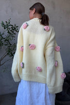 Floral Knit Appliqué Sweater