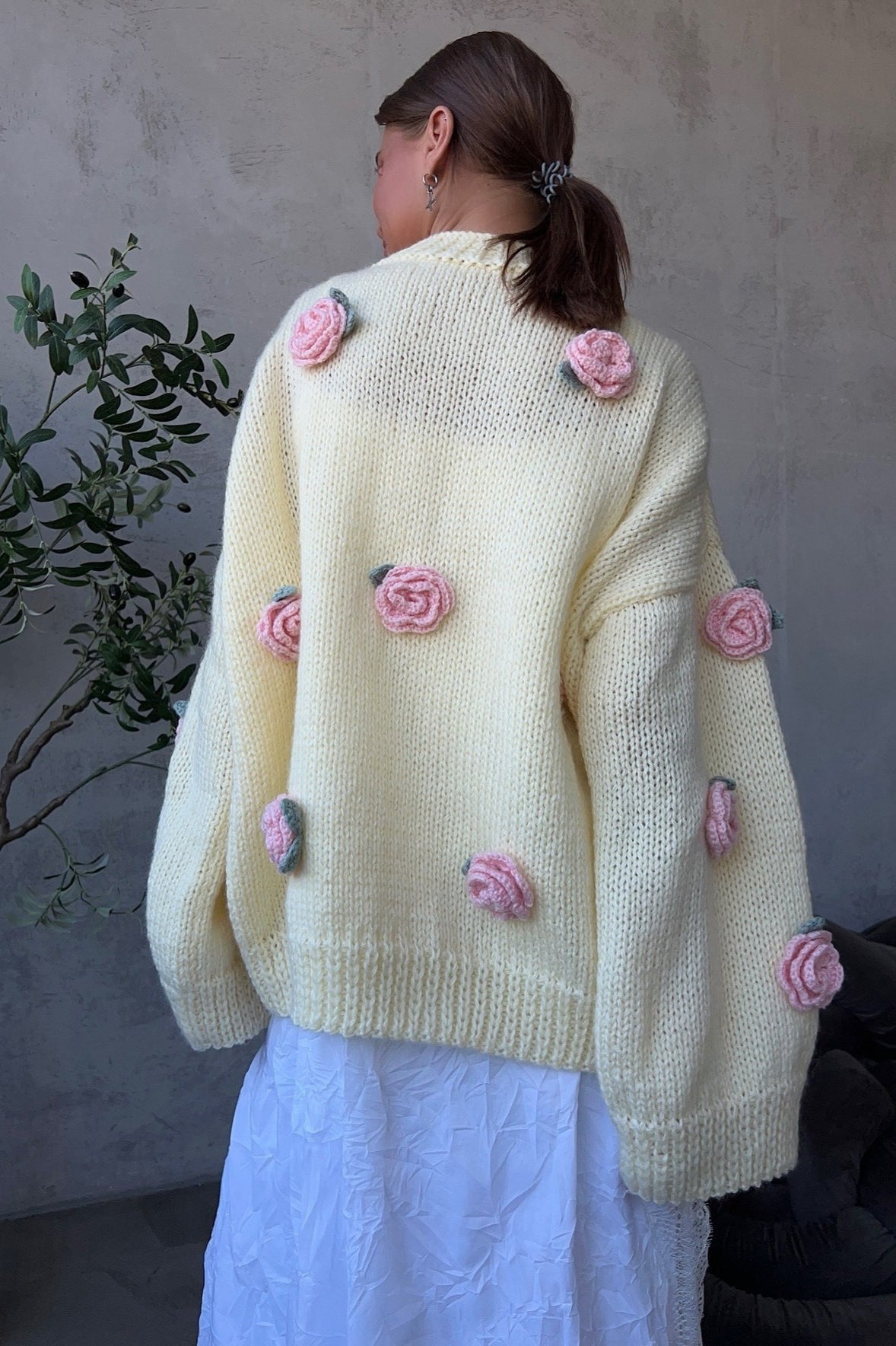 Floral Knit Appliqué Sweater