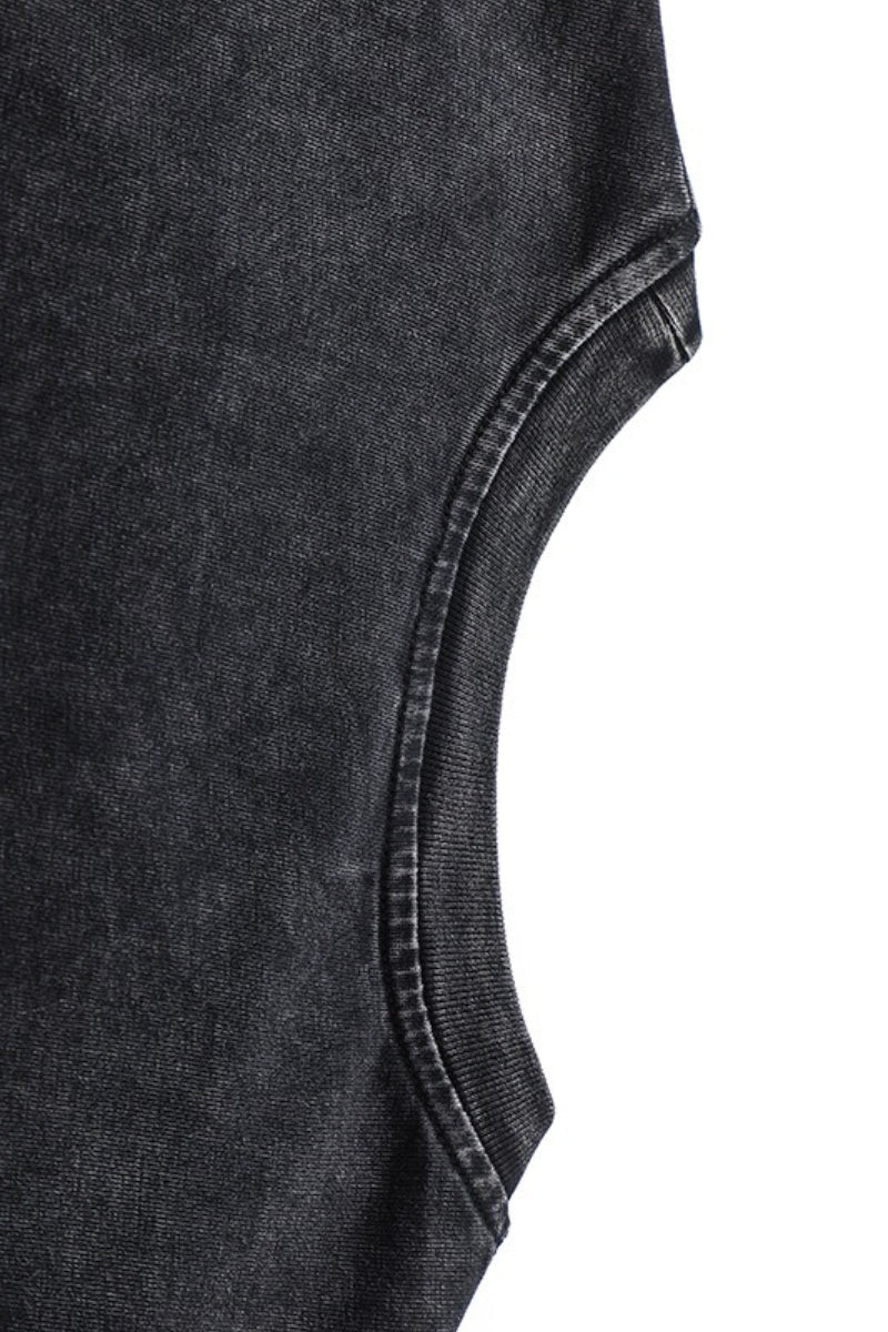 Washed Patch-Detail T-Shirt with Raw Seams