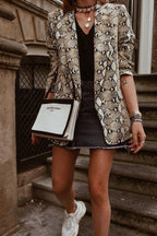 Slim-Fit Printed Blazer with Long Sleeves
