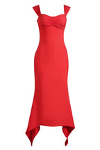 Viscose Sweetheart-Neck Ruched Dress