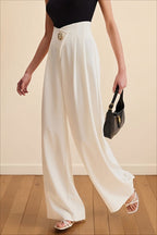 Asymmetric Wide-Leg Pants with High Waist