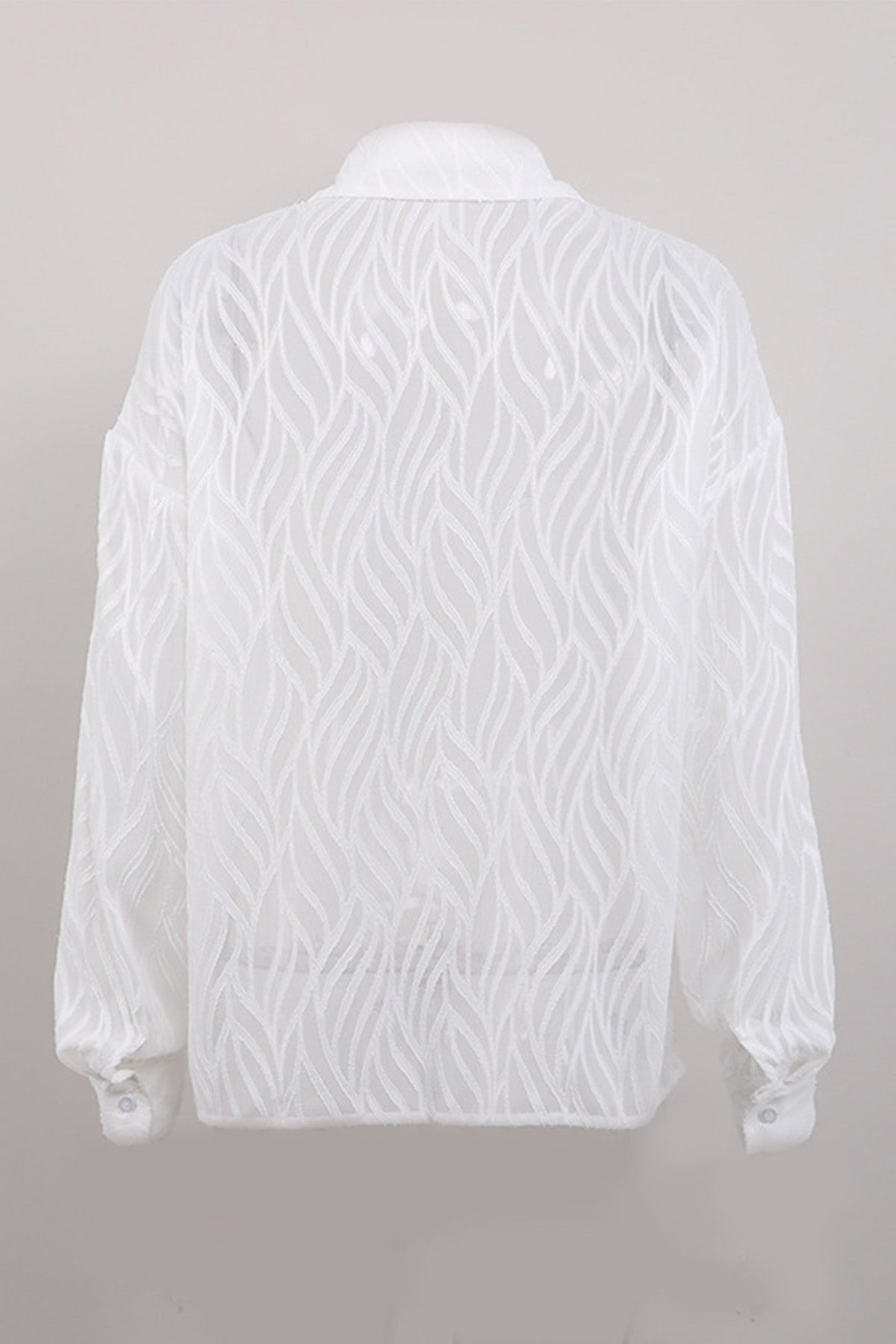 Textured Blouse with Sheer Detailing