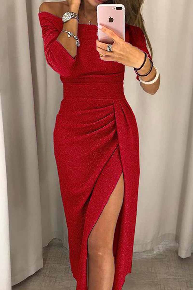 Wrap-Style Maxi Dress with Slit Detail