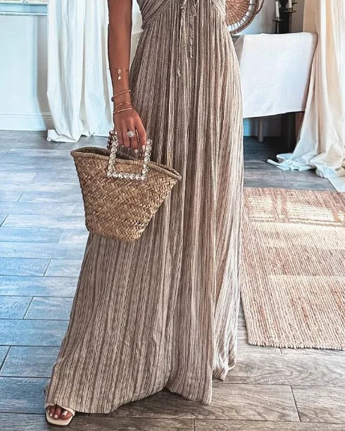 Polyester Twist-Detail Sleeveless Dress