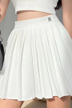 Pleated High-Rise Skirt with Pockets