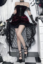 Layered Polyester Dress with Gothic Styling