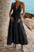 Halter Dress with Plunging Neckline
