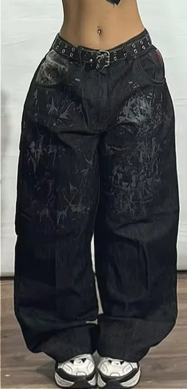 Y2K Gothic Popular Straight Pant black / M Main image