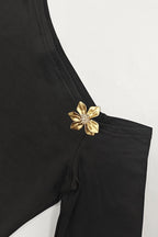 High-Rise One-Shoulder Metal-Detail Skirt Set