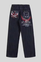 Pocket-Detail Gothic Jeans with Baggy Fit