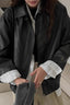 Faux-Leather Vintage-Inspired Jacket with Zip Detail