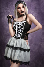 Lace White Dress with Gothic Styling