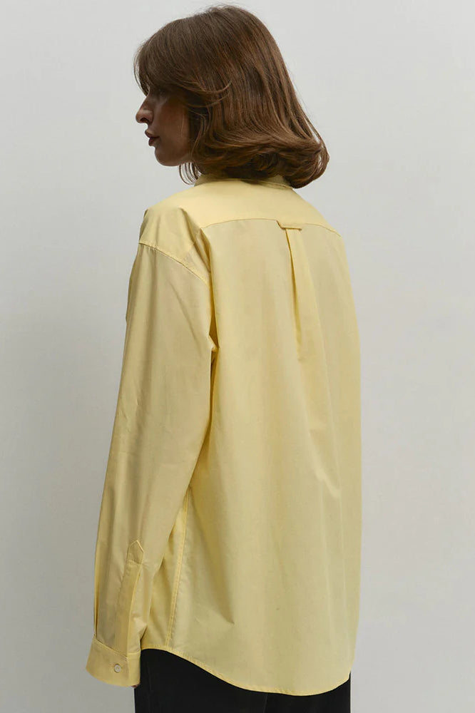 Cotton Yellow Blouse with Button Front