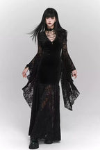 Vintage-Inspired Halloween Dress with Gothic Styling