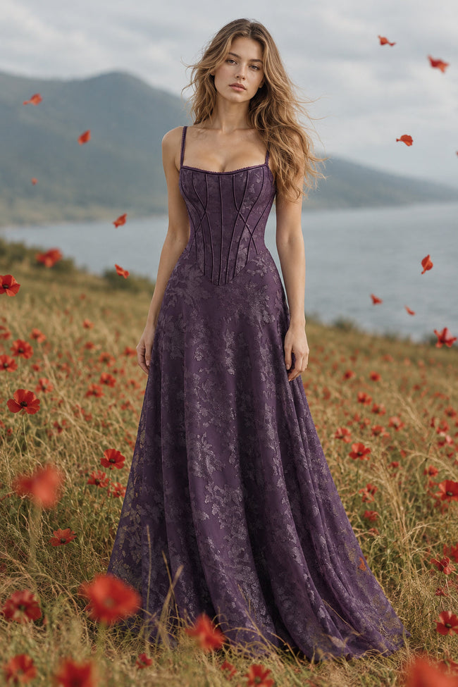 Spaghetti Strap Chiffon Floral Formal Dress Main image
