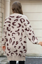 Leopard-Print Relaxed-Fit V-Neck Cardigan