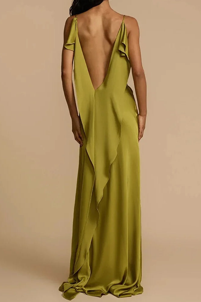 Open-Back Maxi Dress with Sleeveless Cut
