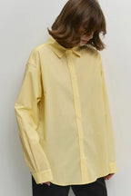 Cotton Yellow Blouse with Button Front