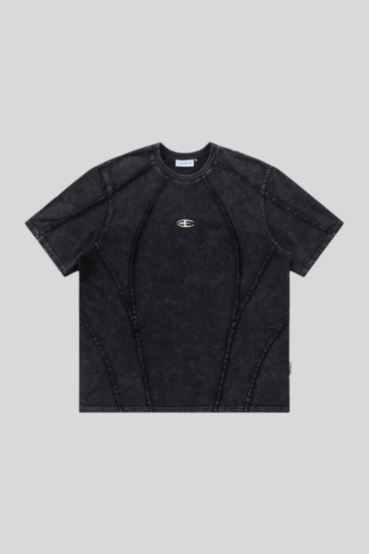 Washed Patch-Detail T-Shirt with Raw Seams Main image