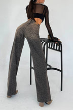Leopard-Print Cotton High-Rise Straight-Leg Jeans