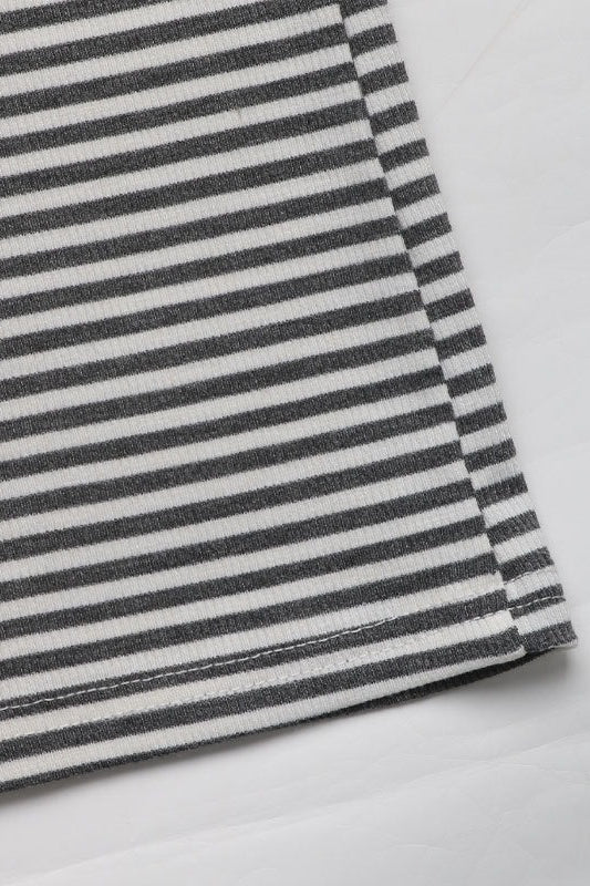 Striped Pants Set with Strapless Neckline