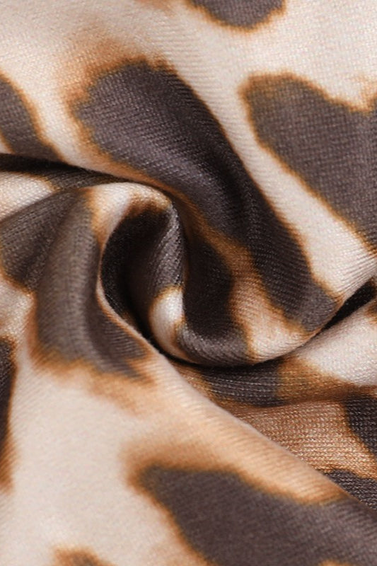 Leopard-Print Mini Dress with Ruffle Details