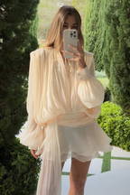 Viscose Ruffled Short Dress