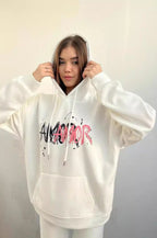 Lettered Cotton Hoodie with Oversized Fit