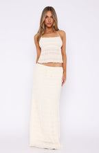 Maxi Polyester Two-Piece Set with Mesh Detailing