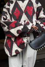 Sweater with Colorblock Details and Argyle Patterning