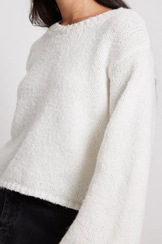 Open-Back Tie-Back Cropped Sweater