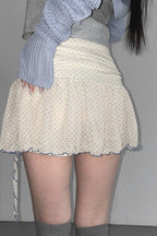 Polka-Dot Mini Skirt with Vintage Styling