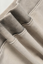 Cotton Pullover Hoodie with Exposed Seams