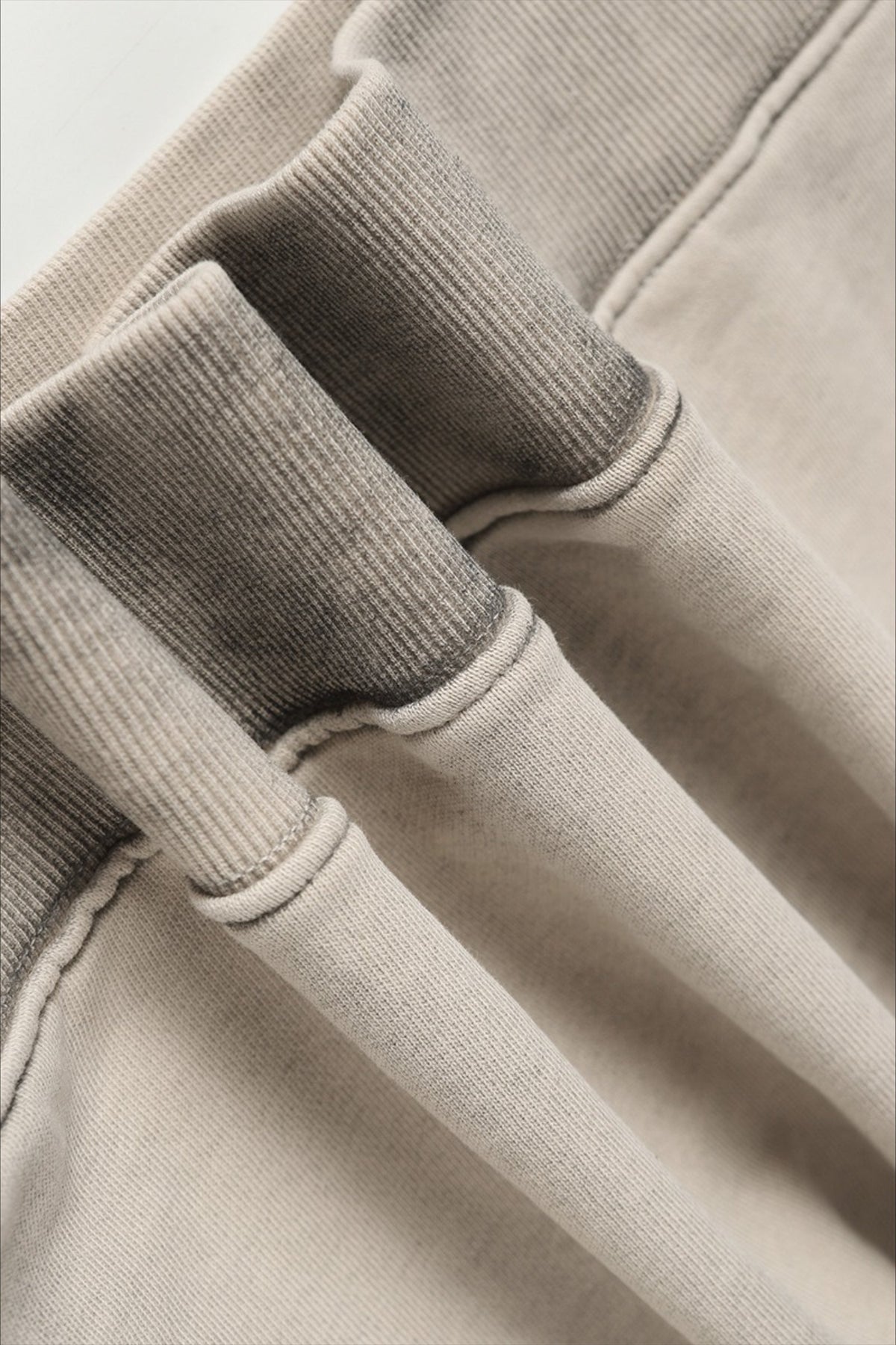 Cotton Pullover Hoodie with Exposed Seams