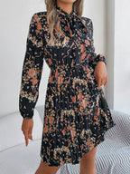Polyester Pleated Sheer Dress