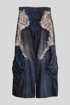Distressed Denim Jeans in a Wide-Leg Fit