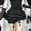 Cross Pendant Culottes Aesthetic Skirt Black / XS