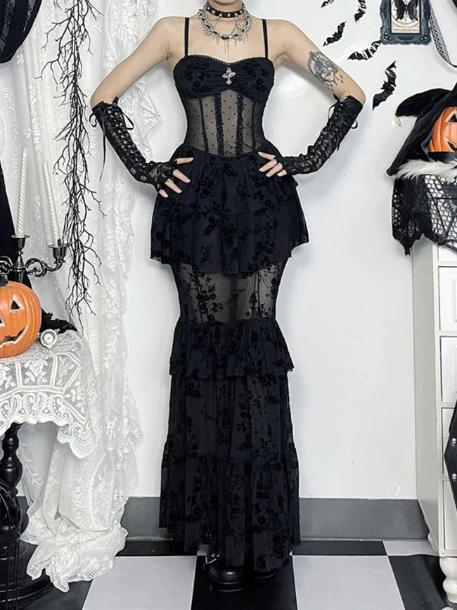 Group Transparent Bodice Full-Length Dress Main image