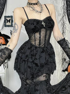 Group Transparent Bodice Full-Length Dress