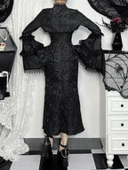 Tie-Up Woven Spaghetti Strap Full-Length Dress