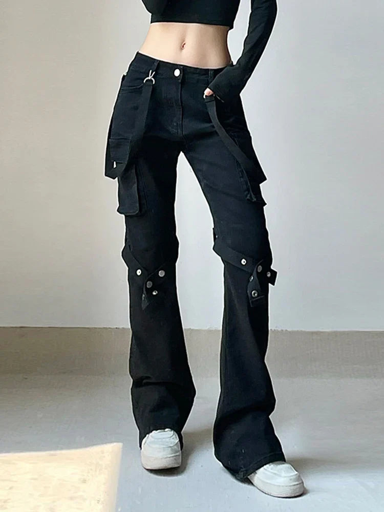 Alternative Gothic E-girl Dark Straight Pant