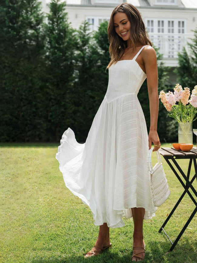 Romantic Cotton Graceful Long Cami Dress White / XS Dresses Main image